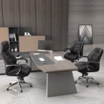 🪑 2305 B – Black Leather Executive Office Chair | Ergonomic PU Design | Aluminum Base | Premium Comfort - Image 4