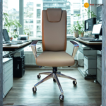 🪑 MD 2210 A – Grey Premium Ergonomic Executive Office Chair | Aluminum Armrest with PU Pad | 4-Position Synchronized Tilt Lock | Moulded Foam Comfort