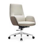 GB83-White – Comfortable Executive PU Leather Office Chair | Swivel Adjustable High-Back Chair for Manager, Boss & CEO - Image 2