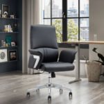 GB 39 – Luxury Modern Adjustable Ergonomic Executive Office Chair | Black PU Leather Swivel Boss Chair for Home & Office
