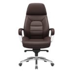 🪑 2305A – Premium Executive Office Chair | PU + Foam + Aluminium Base (Rust Red) - Image 5