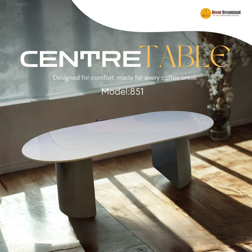 1 851- Modern Slate Stone Table with Solid Iron Base - Image 1