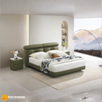 2508# Premium Bed Frame – Leather/PU + Solid Wooden Structure