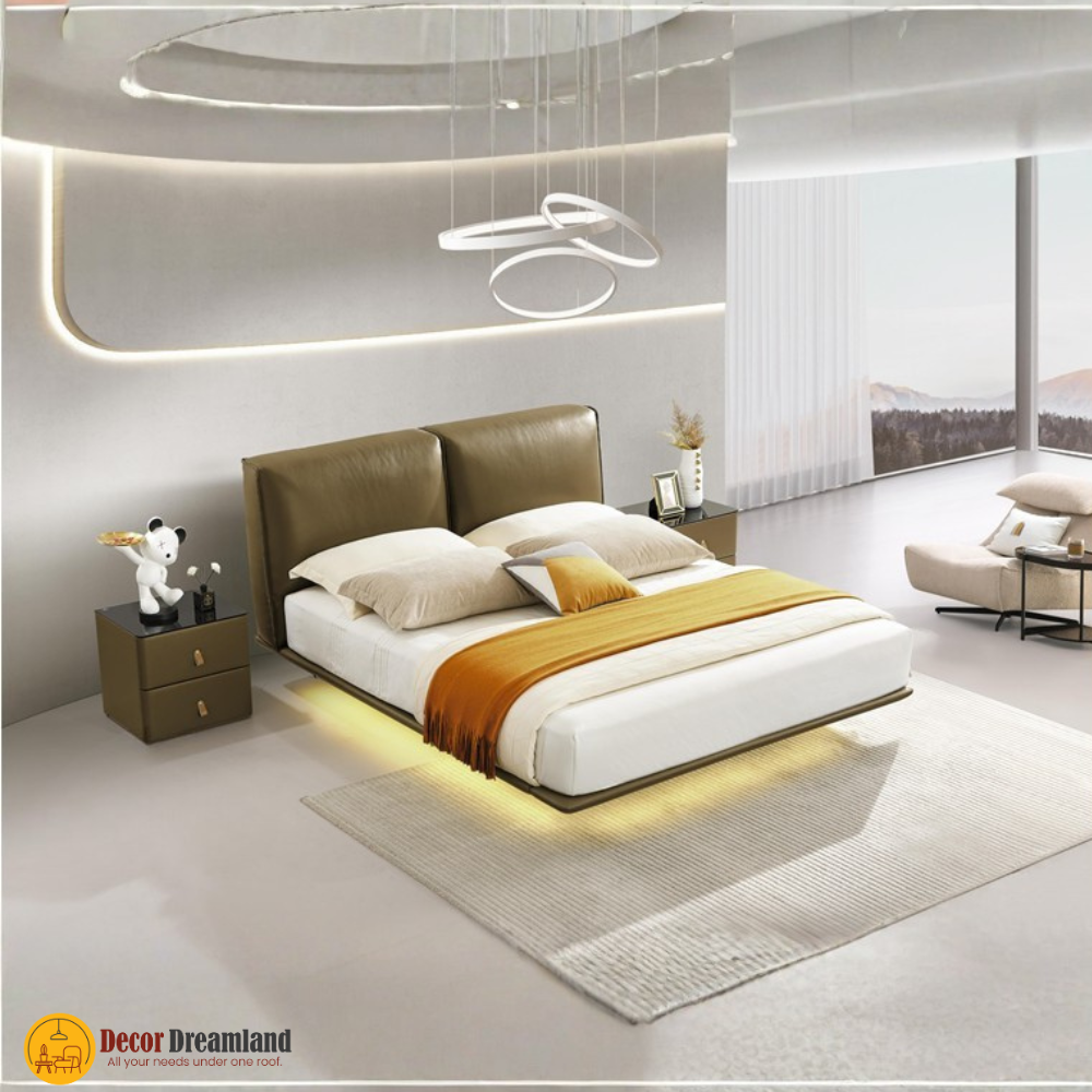 1 2507# Premium Bed Frame – Leather/PU + Solid Wooden Structure - Image 1