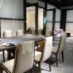 DT 09 - Luxury Versace-Inspired Dining Table – Natural Veneer Open Paint + Hollow Versace Pattern + Premium Head Base - Image 6