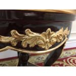 Emgrand Small Circle Table – Wine Red Frame + Taiwan Champagne Gold | Luxury Accent Piece - Image 4
