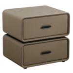 34# Premium Nightstand – Wood Frame + PU Finish + Sintered Stone Top