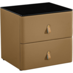 36# Premium Nightstand – Wood Frame + PU Finish + Sintered Stone Top