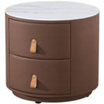37# Premium Nightstand – Wood Frame + PU Finish + Sintered Stone Top