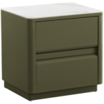 52# Premium Nightstand – Wood Frame + PU Finish + Sintered Stone Top