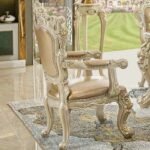 Silver Fox Luxury Dining Table – Warm Grey Frame with Imported Gold Oil Finish - Image 6