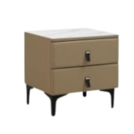 9# Premium Nightstand – Wood Frame + PU Finish + Sintered Stone Top - Image 2