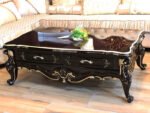 Emgrand Large Table With Coffee Table – Wine Red Frame + Taiwan Champagne Gold | Luxury Centerpiece Set - Image 3