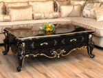Emgrand Large Table With Coffee Table – Wine Red Frame + Taiwan Champagne Gold | Luxury Centerpiece Set - Image 2