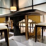DT 09 - Luxury Versace-Inspired Dining Table – Natural Veneer Open Paint + Hollow Versace Pattern + Premium Head Base - Image 3