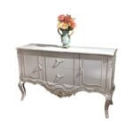Silver Fox Luxury Dining Cabinet – Warm Grey Frame + Imported Gold Oil Accents + Popper Handle - Image 4