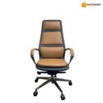 AM 2215A BROWN Premium Office Chair – PU Leather + Foam Cushioning + Aluminium Base (Copy)