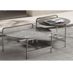 M-140- Luxury Saddle Leather Slate Decor Piece with Solid Iron Stand