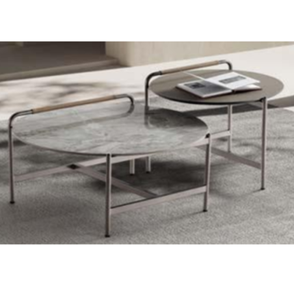 M-140- Luxury Saddle Leather Slate Decor Piece with Solid Iron Stand