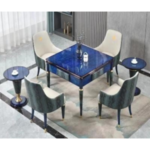 DT 07 - Luxury Handmade Dining Table – Natural Hand-Made Wood Parquet + Premium Snake Skin Detailing