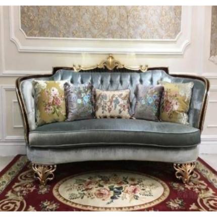 Emgrand Luxury 3-Seater Sofa – Wine Red Frame + Taiwan Champagne Gold Accents + Premium Template Fabric