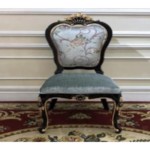 Emgrand Luxury Dining Chair – Wine Red Frame + Taiwan Champagne Gold Accents + Premium Template Fabric (No Buckle Design)
