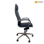 AM 2215A BLACK Premium Office Chair – PU Leather + Foam Cushioning + Aluminium Base - Image 3