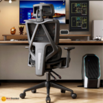 🪑 899 Ergonomic Office Chair | White Frame & Black Mesh  Headrest & Footrest • Advanced Ergonomics • Premium Comfort - Image 5