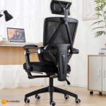 🪑 899 Ergonomic Office Chair | White Frame & Black Mesh  Headrest & Footrest • Advanced Ergonomics • Premium Comfort - Image 6