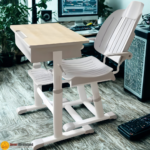 TN-A0006 Student Lunch Break Sleeping Desk Set  Height-Adjustable & Foldable School Desk Chair | Plastic + Metal Construction