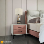 1038# Premium Bed Frame – Fabric Upholstery + Solid Wooden Structure + Foam Padding + Slat Support Modern Contemporary Bed - Image 7