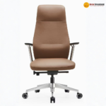 🪑 DK Dico A Office Chair | Brown PU Leather with Metal Legs  Classic Elegance • Durable Build • Professional Seating - Image 4