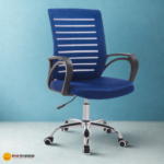 🪑 OC-NB1010 Ergonomic Office Chair | Blue Mesh with Fixed Arms  Comfortable • Durable • Everyday Office Seating