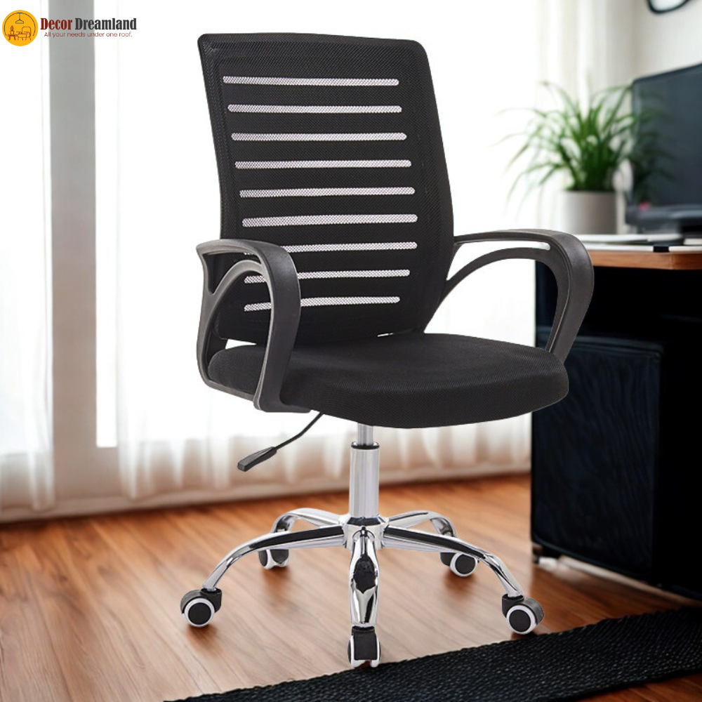 1 🪑 OC-NB1010 Ergonomic Office Chair | Black Mesh with Fixed Arms Comfortable • Durable • Everyday Office Seating (Copy) - Image 1