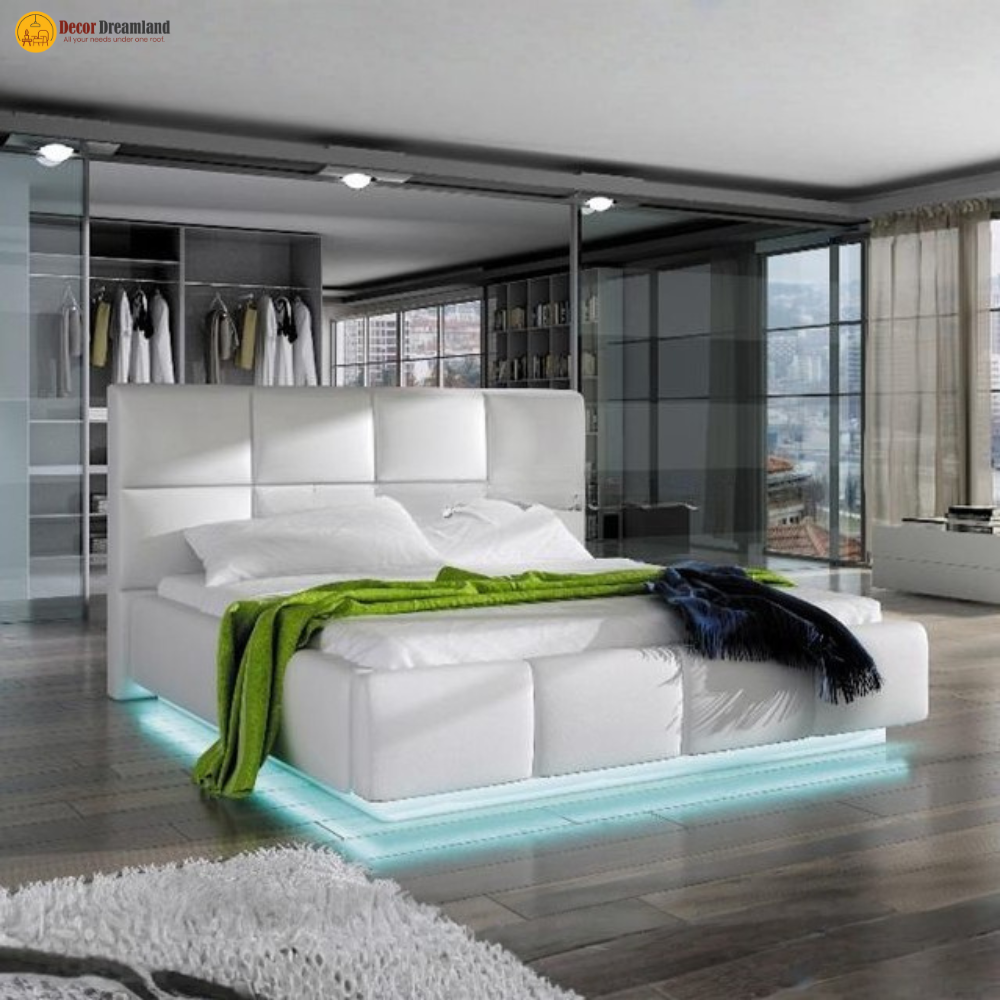 2 4463 Premium Bed Frame – Modern Fabric Design - Image 1