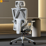 🪑 899 Ergonomic Office Chair | White Frame & Black Mesh  Headrest & Footrest • Advanced Ergonomics • Premium Comfort - Image 4