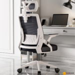 🪑 401 Ergonomic Office Chair | White Frame & Black Mesh  Clean Design • Eco-Friendly Comfort • Modern Office Seating - Image 4