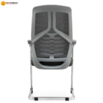 717C – BLACK | PP + Mesh Office Chair with Foam Cushion & Iron Frame - Image 4