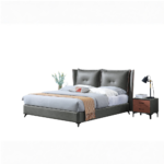 1016B# Premium Bed Frame – Fabric Upholstery + Solid Wooden Structure + Foam Padding + Slat Support - Image 2