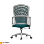 🪑 2356-B Green Ergonomic Office Chair with Breathable Mesh Back, Foam Seat Cushion, Metal Frame & Nylon Base - Image 3