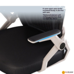 🪑 401 Ergonomic Office Chair | White Frame & Black Mesh  Clean Design • Eco-Friendly Comfort • Modern Office Seating - Image 3