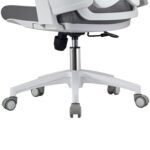 🪑 Ergonomic Mesh Office Chair 2327B – Breathable Swivel Task Chair with Adjustable Height & Armrests | White - Image 5