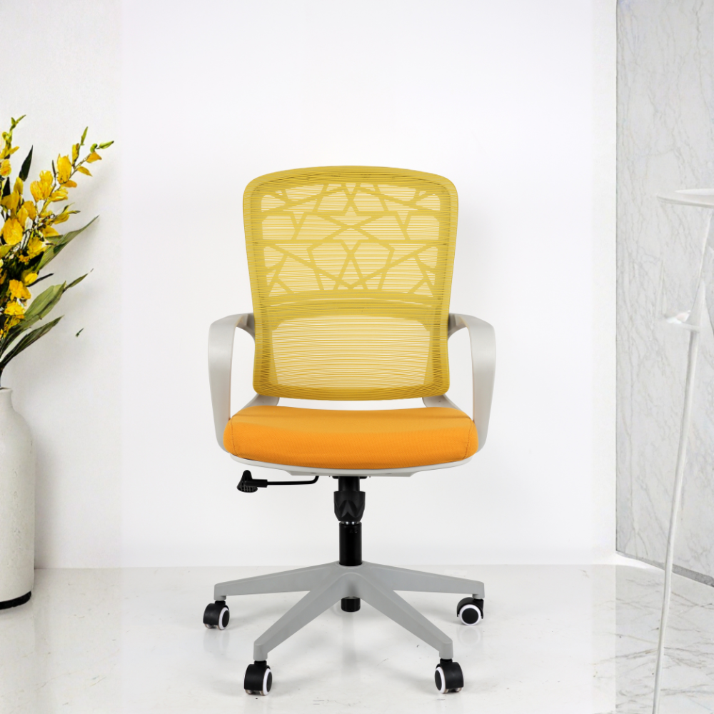 5 🪑 A140-3 High-Back Office Chair – Yellow (LB Design) - Image 1