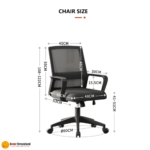 🪑 2506-B Ergonomic Office Chair | Black  Modern Comfort • Breathable Design • Reliable Performance - Image 3