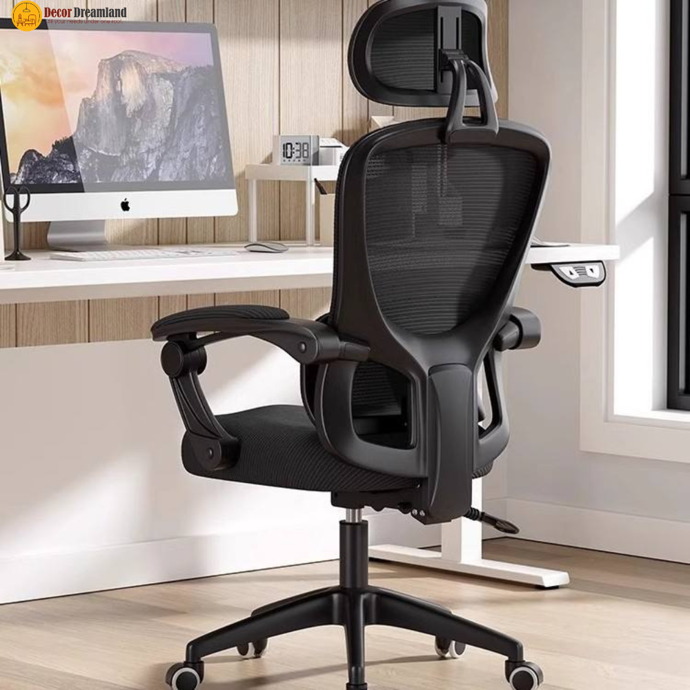 5 🪑 777 Ergonomic Office Chair | Black Frame & Black Mesh Headrest & Footrest • Reclining Comfort • Executive Ergonomics - Image 1