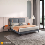 1039# – Premium Fabric Bed Frame Material: Fabric + Wooden Structure + Foam + Slat