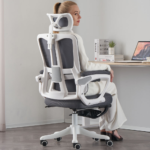 🪑 888 Ergonomic Mesh Office Chair with Headrest & Footrest – Reclining Back, 2D Armrests - Image 3
