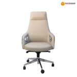1801 A White – Premium Executive Office Chair  Skin-Feel Simulated Leather / Optional Cowhide | Curved Board | Molded Foam | 3-Speed Lock Mechanism - Image 2