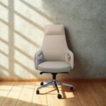 1801 A White – Premium Executive Office Chair  Skin-Feel Simulated Leather / Optional Cowhide | Curved Board | Molded Foam | 3-Speed Lock Mechanism