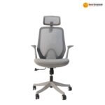 XY-909A Ergonomic Office Chair – White Moulded Foam Seat, Mesh Back, Class-3 Gas Lift, One-Lock Tilt & 330mm Nylon Base - Image 2